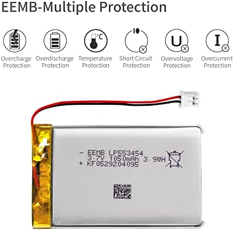EEMB Lítium-Polimer Akkumulátor 3,7 V 1050mAh 553454 Lipo Akkumulátor Vezeték JST Csatlakozó Hangszóró, Vezeték nélküli Eszköz