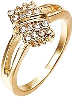 Eljegyzési Kerek Vágott Zircons Nők Esküvői Gyűrű, Ékszerek, Gyűrűk, a Nő Teljes Gyémánt Női Gyűrű Női Gyűrűk Csomag (Arany, 7)