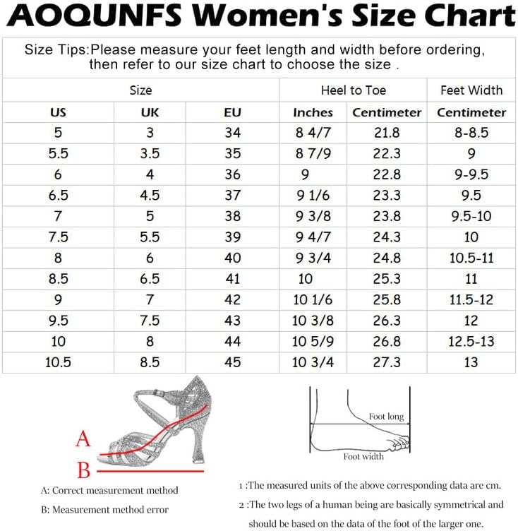 AOQUNFS Nők Latin társastánc Cipő Közel Toe Tánc Cipő, Karakter, Modern Tangó, Salsa Teljesítmény Cipő,Modell L272