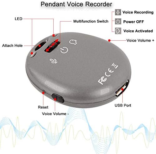 8 gb-os Kulcstartó, Hangrögzítő, 15 Óra Folyamatos Felvétel & 40 Óra hangvezérelt Felvevő AGC zajcsökkentés, Újratölthető Kis Audio Recorder