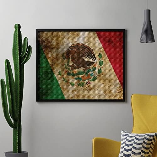 Grunge Zászló Mexikóban Gyémánt Festmény Készletek 5D DIY Teljes Gyakorlat Strasszos Művészeti Fali Dekor, hogy a Felnőttek 16x20