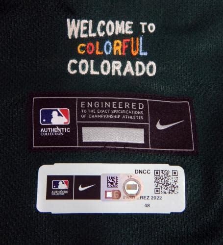 2022 Colorado Rockies Carlos Perez 55 Játék Kiadott Zöld Jersey City Csatlakoztassa 12 - Játék Használt MLB Mezek
