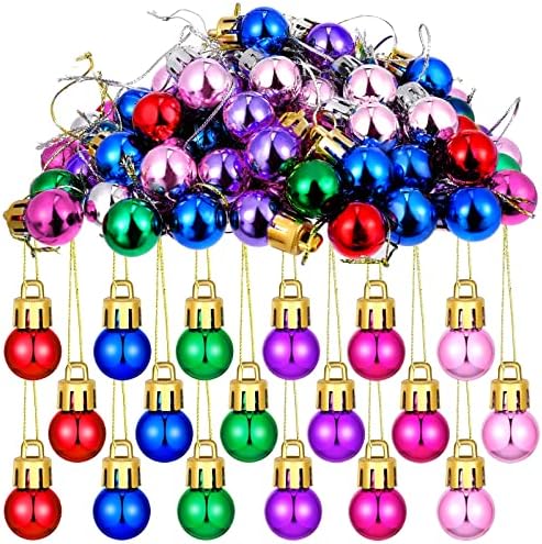 144 Darab Mini Karácsonyi Labdát Díszek, karácsonyfa Labdák, Színes Miniatűr Fa Díszek az Ünnepi Party Dekoráció (Tenger Kék, Rózsaszín,