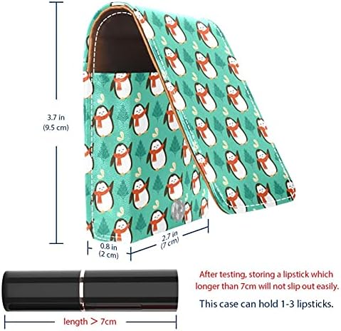 Smink Rúzs Esetében Kívül Aranyos Pingvin Hordozható Rúzs Szervező A Tükör Női Mini Smink Táska Vesz Fel, Hogy 3 Rúzs