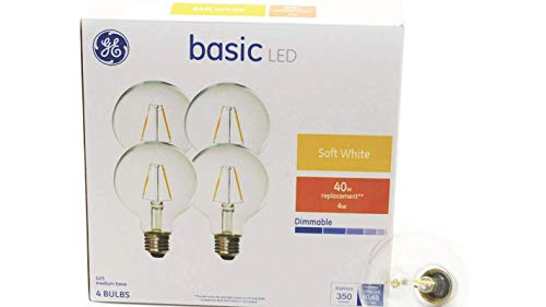 GE Alap 4-Pack 40 W Egyenértékű Meleg Fehér Tiszta G25 LED Lámpatest Izzók Világon