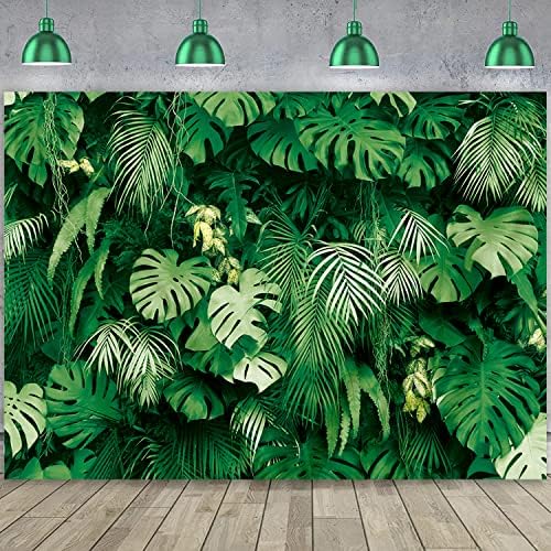 BINQOO 7x5ft Zöld Trópusi pálmalevelekből Kép Fotózás Hátteret Nyáron Aloha Vad Témájú Szülinapi Parti Háttér Trópusi Dzsungel Levelek,