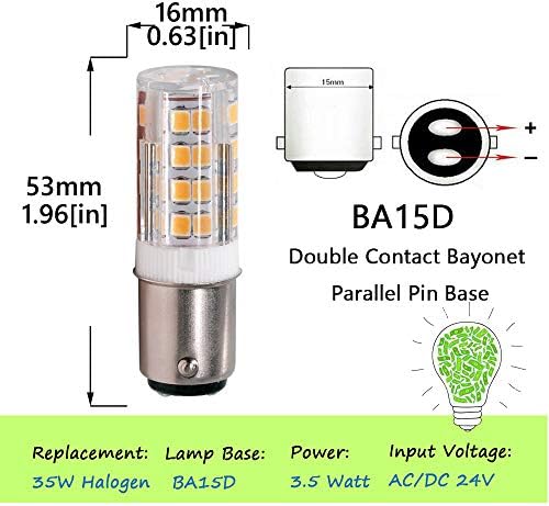 LED Kukorica Izzó BA15D, Ba15d Dupla Kontakt Bajonett Bázis, 5w 50W Egyenértékű 120 V, Szabályozható 500lumens（2 Csomag)