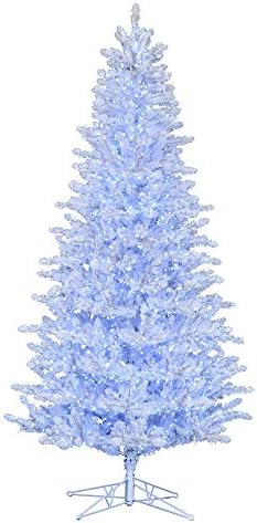 Vickerman 4.5' Fényes Fehér Fenyő Mesterséges karácsonyfa, Tiszta Fehér, Alacsony Feszültség Széles Látószög LED - Ál Lucfenyő karácsonyfa