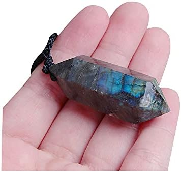 Acxico 1db Természetes Labradorite Holdkő Kristály Inga Medál Nyaklánc Csakra Kristályok Gyógyító