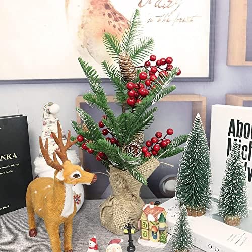 1db 18 inch Mesterséges karácsonyfa fenyőtoboz, valamint 4 db Mini karácsonyfa