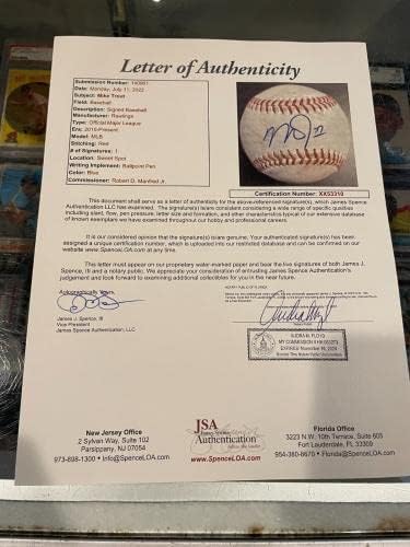 Mike Pisztráng Los Angeles Az Angyalok Játék Használt Aláírt Baseball Szövetség Teljes 2 - Dedikált Baseball