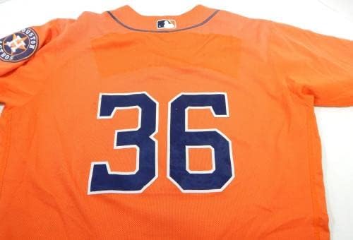 2013-19 Houston Astros 36 Játékban Használt Narancssárga Mez Név Lemez Eltávolítása 46 DP23876 - Játék Használt MLB Mezek
