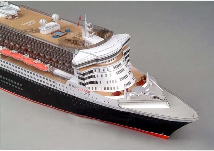 NATEFEMIN 1: 400 Skála Queen Mary II. Óceánjáró Hajó 3D Papír Modell Harcos Katonai Modell Fröccsöntött Hajó Modell Gyűjtemény