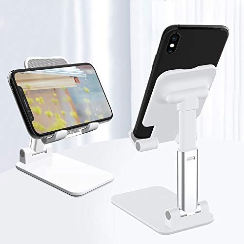 TIQUS [2 Csomag] Összecsukható Asztali mobiltelefon Állni, Szög & Állítható Magasságú Asztal Asztal Telefon tartó Stabil Anti-Slip-Design