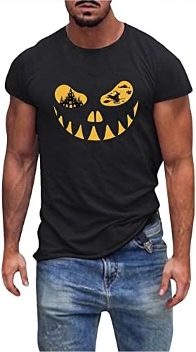 XXBR Férfi Halloween pólók,Katona Rövid Ujjú Csontváz Nyomtatás Vicces Grafikus Legénység Nyak Edzés Tervező Fél Tshirt