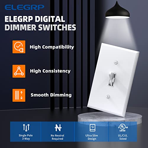 ELEGRP Kapcsoló Dimmer Kapcsoló, Szabályozható LED, kompakt fénycsövek, illetve Izzó Fény, Lámpa, Izzó, Egyetlen Pole-vagy