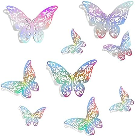 PROVIVID Pillangós Fali Dekor Matricák 60 Db 3D-s Művészet Cserélhető Freskó Dekoráció DIY Repülő Pillangó Dekoráció Gyerekeknek