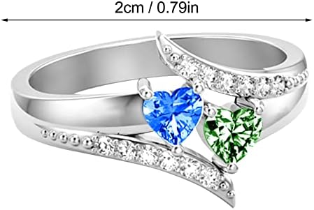 Yistu Nők Gyűrű, Ékszerek, Réz Női Gyűrű Szülinapi Kő Neve Valentin Napi Ajándék Eljegyzési Gyűrű (G, Egy Méret)