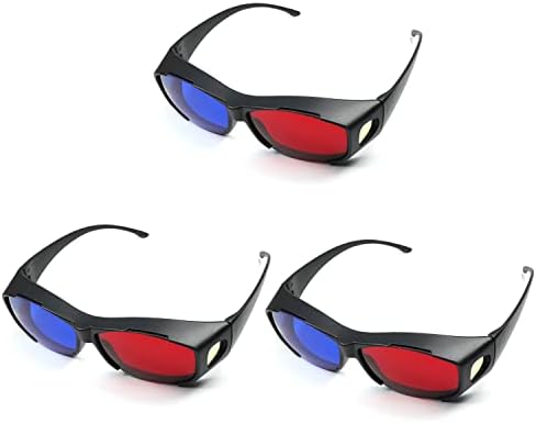 Othmro 1db Tartós 3D-s Stílus Szemüveg 3D Szemüveg 3D-s Film, Játék, Szemüveg, Piros-Kék 3D Szemüveg Műanyag Keret, Fekete