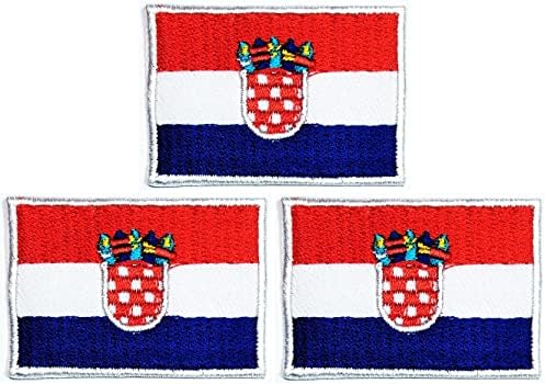 Kleenplus 3pcs. 1.2X1.7 INCH. Horvátország-Zászló Foltok Nemzeti Zászló Ország Katonai Taktikai Hímzett Applied Vas a Patch Dekoratív