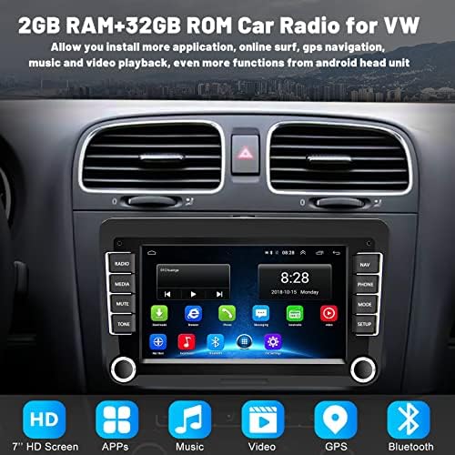 【2+32GB】 Android Autó Sztereó VW Passat Golf Jetta, Polo Rádió, Hikity 7 érintőképernyő, a Dash GPS Navigáció Bluetooth Car Audio Vevő