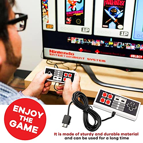 2 Csomag NES Klasszikus Vezérlő, Vezetékes Joypad/Gamepad Konzol NES Klasszikus Kiadás Mini NES Klasszikus 2017 Hosszú Kábel[Turbo
