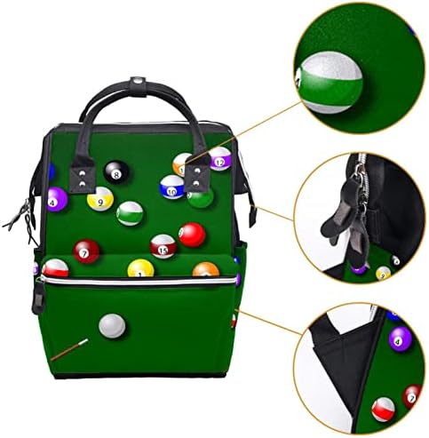 GUEROTKR Utazási Hátizsák, Pelenka táska, Hátizsák Táskában, elvont színes biliárd zöld minta