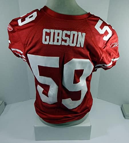 2011-ben a San Francisco 49ers Thaddeus Gibson 59 Játék Kiadott Piros Mez 46 DP30854 - Aláíratlan NFL Játék Használt Mezek