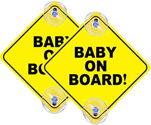 2db Baby On Board Jelek - tapadókoronggal - a Gyerekek A Fedélzeten Autó Matrica - Vízálló Baba a Fedélzeten, Autó Tartozékok