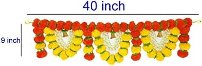 Afarza Mesterséges Virág Toran Füzér az Ajtót főbejárat Lógó Kézzel készített Bandhanwar Otthoni Dekoráció