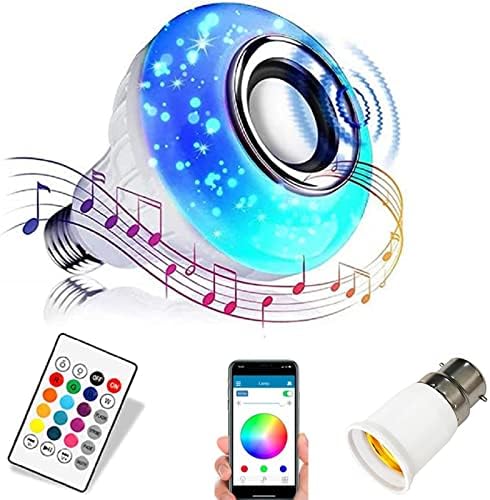JETENCN Smart LED Izzó Távirányítóval, illetve APP, RGB Színek Módosítása a Bluetooth Izzó Hangszóró - Tökéletes Lámpa Haza, Fél Szobás,