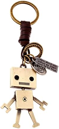 KESYOO Bőr Pénztárca Hátizsák Kulcstartó Mini Robot kulcstartó Vintage Robot Charm Medál Retro Bőr Lánc Kábel kulcstartó