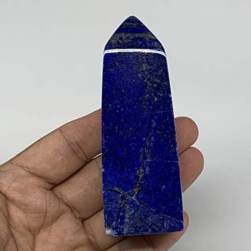 205.9 g, 3.5x1.3x1.1, Természetes Lapis Lazuli Torony Pont Obeliszk Gyógyító Afganisztánból, Gyűjthető, lakberendezés, B10246