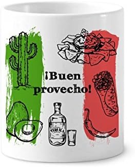 Mexikó Vázlat Konyha Zászló Kerek Kaktusz Fogkefe Tolltartó Bögre, Kerámia Állni Ceruzatartó