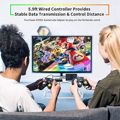 NC Gamecube Vezérlő Alkalmas Wii Konzol, valamint Nintendo Game Controller, Vezetékes Kontroller Fekete Gamepad Joystick(Fekete 2