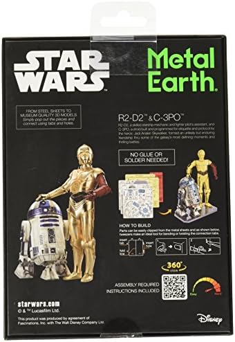 Fascinations Fém Föld Star Wars R2-D2, C-3PO 3D-s, Fém Modell Készlet Doboz Készlet, 14 Jahre 99 Jahre