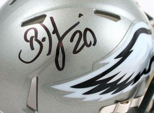 Brian Dawkins Dedikált Philadelphia Eagles Flash Sebesség Mini Sisak-BAW Holo - Dedikált NFL Mini Sisak