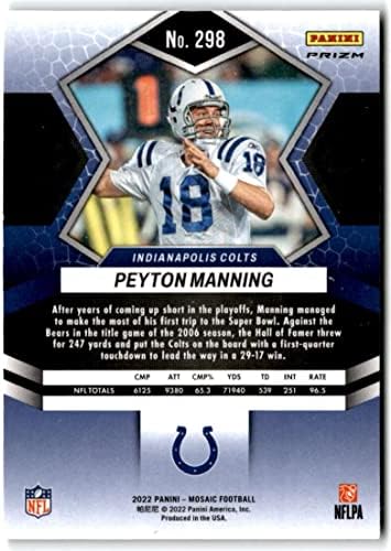2022 Panini Mozaik Mozaik Zöld 298 Peyton Manning Super Bowl MVPs Indianapolis Colts NFL Labdarúgó-Trading Card