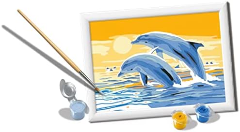 Ravensburger CreArt Kellemes Delfinek Fess a Számok Készlet Gyerekeknek - Festmény Iparművészeti Korosztály 7 Fel