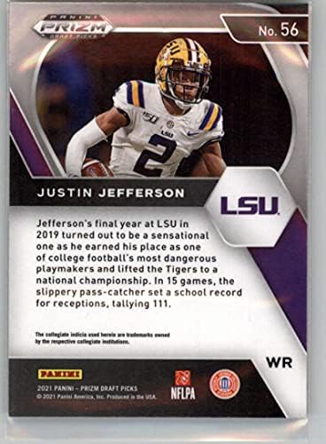 2021 Panini Prizm Tervezet Csákány 56 Justin Jefferson LSU Tigers NFL Labdarúgó-Kártya NM-MT