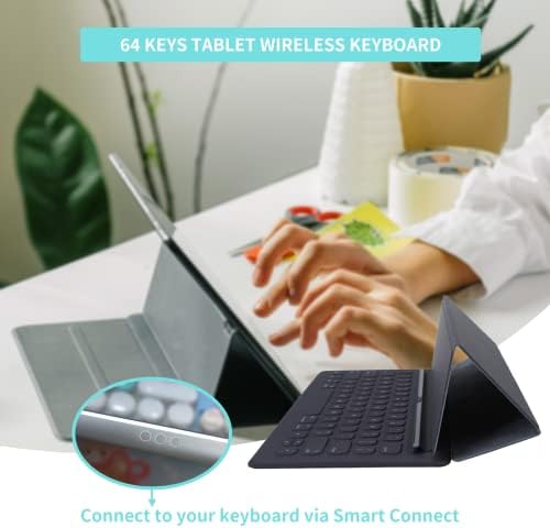 Gugxiom Vezeték nélküli Smart Keyboard for iPad, Összecsukható Esetben a Billentyűzet, iPad, 64 Kulcsok Okos Kapcsolat Tabletta Vezeték