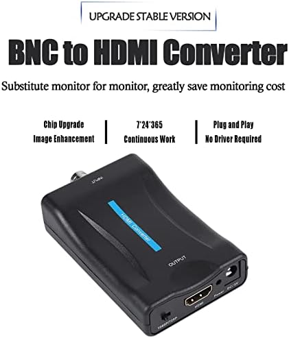 BNC-HDMI Átalakító, BNC-HDMI Adaptert, Női CVBS BNC HDMI Csatlakozó Koax Koax Analóg Kompozit Video Audio Bemenet 1080P Kimenet Monitor HD