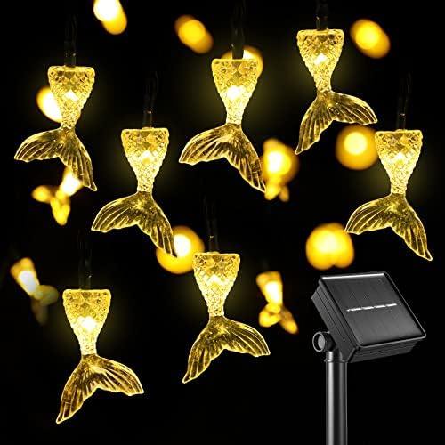 SEMILITS Napenergia Húr Lámpák Kültéri Vízálló 30 Led Fishtail String Lámpák, Terasz Kertben, Udvaron, Karácsonyi Dekoráció