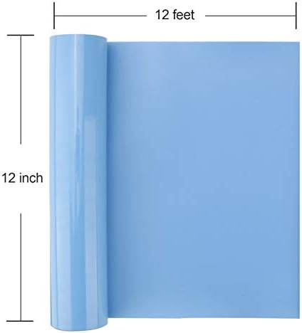 SOMOLUX HTV Vas a hőátadás Vinil-Roll, 12 colos x12feet Könnyen vágható & Fű DIY Design Pólók Világos Kék