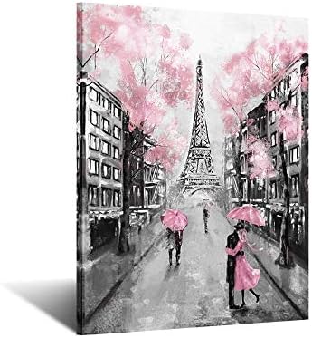 tudom, FOTO Eiffel-Torony Decor Hálószoba Rózsaszín Párizs Téma Szoba Wall Art a Vásznon Nyomatok Fekete-Fehér Kép Giclee