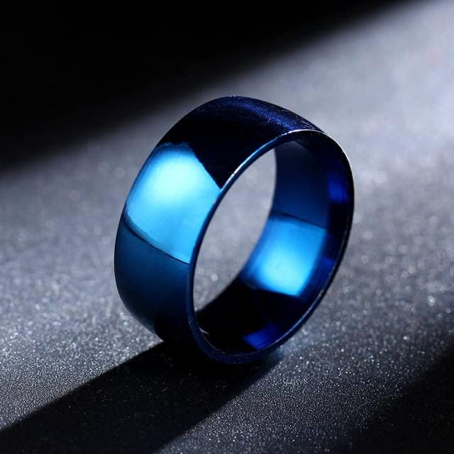 Koleso 8MM Kék Gyűrű A Férfiak, mind a Nők Személyre szabott Gyűrű Testre Gyűrű Vésett Gyűrű-75873