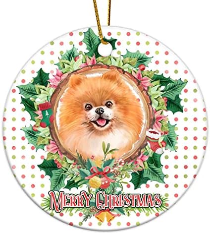 3 Inch Karácsonyi Pet Holly Koszorú Idézet Díszek Boldog Karácsonyt Husky Kutya Kerek Karácsonyi Díszek a Gyerekek, Fiúk, Lányok