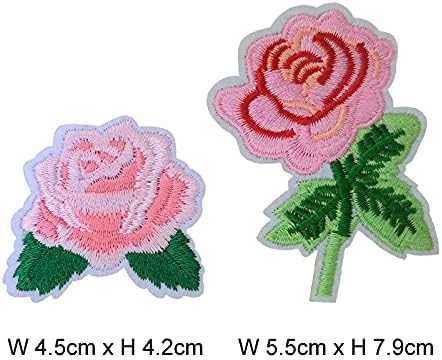 KLORIZ 2 Csomag Rózsaszín Tulipán Javítás Gyönyörű Virág Hímzett Vas A Foltok anyák Napi Ajándék