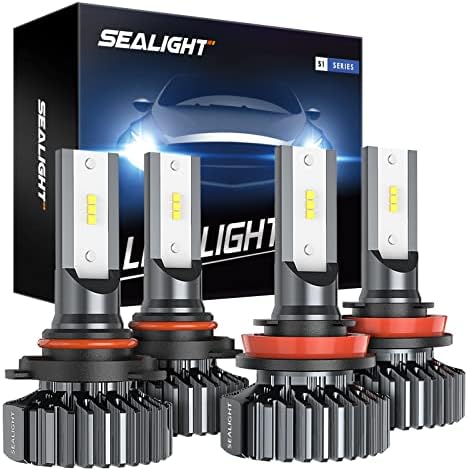 SEALIGHT 9005 H11 LED Izzó Csomag H10 LED Ködlámpa Izzók, vagy DRL,400% - os Sokkal Világosabb, 6000 Lumen 6000K Xenon Fehér