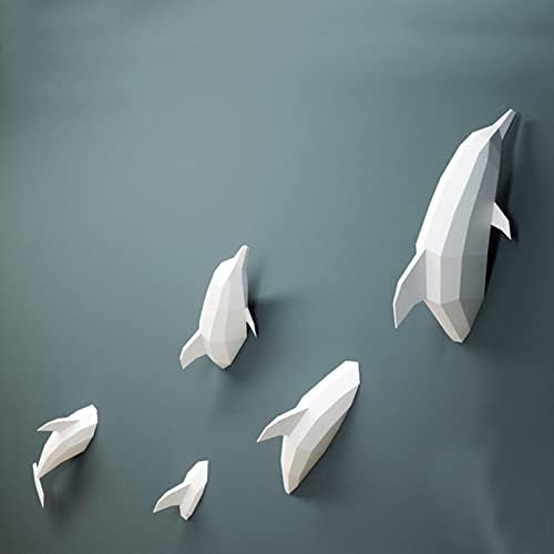 Delfin Csoport Alakú Geometriai Fali Dekoráció 3D Papír Trófea DIY Papír Modell Kreatív Papír Szobor Kézzel készített Origami Puzzle